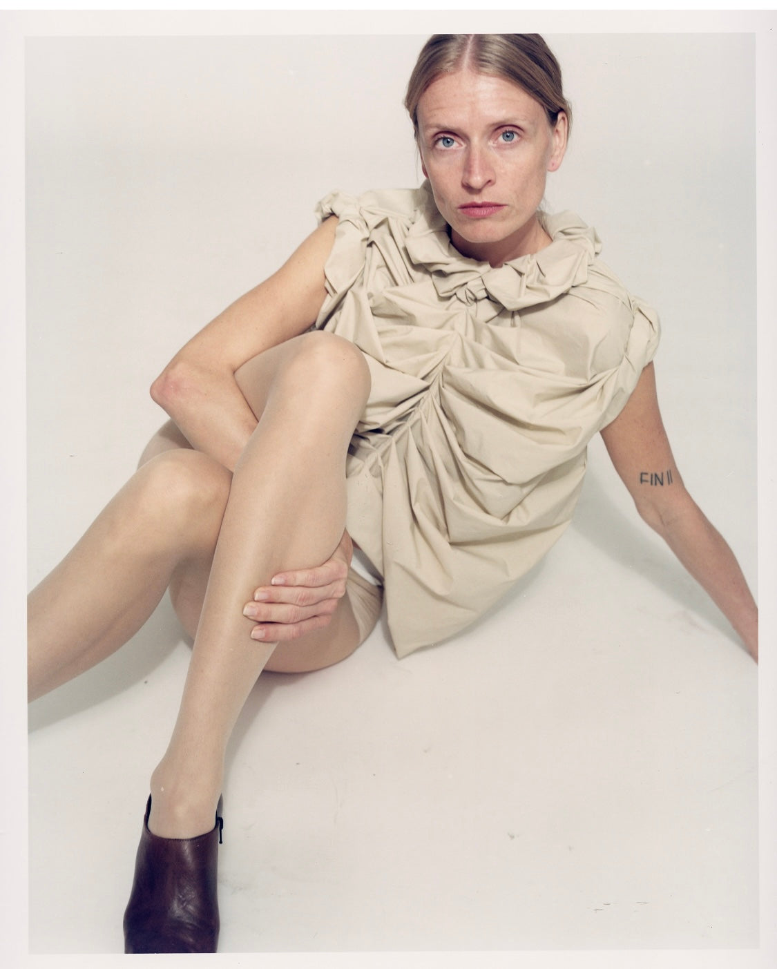 Nylon shirt, beige
