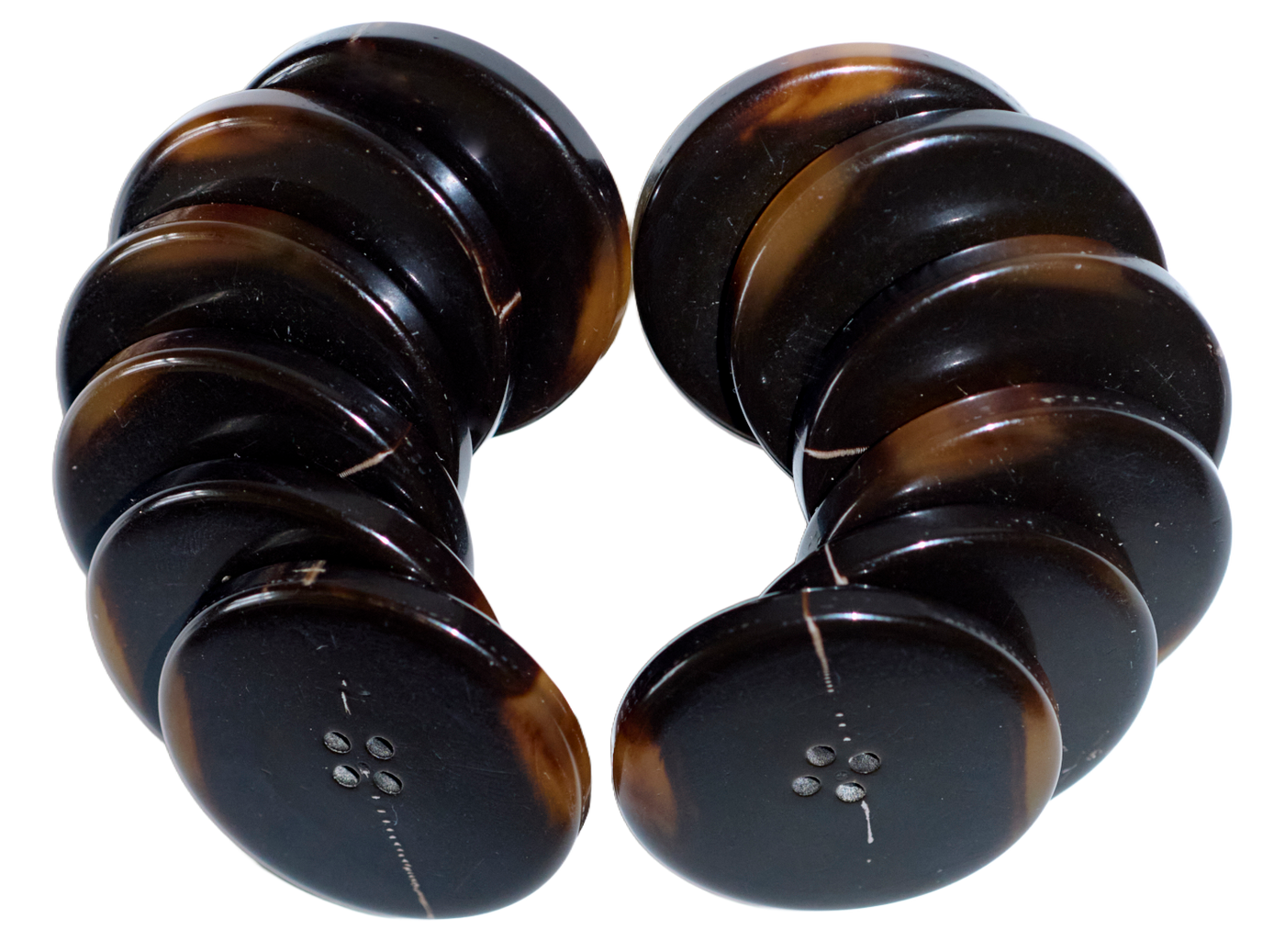 Spiral earrings, dark brown