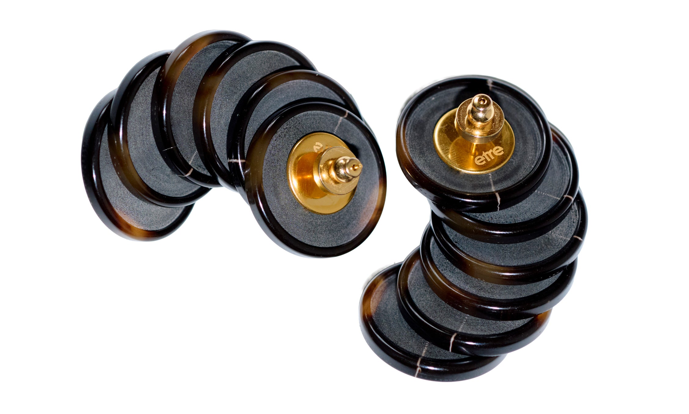 Spiral earrings, dark brown