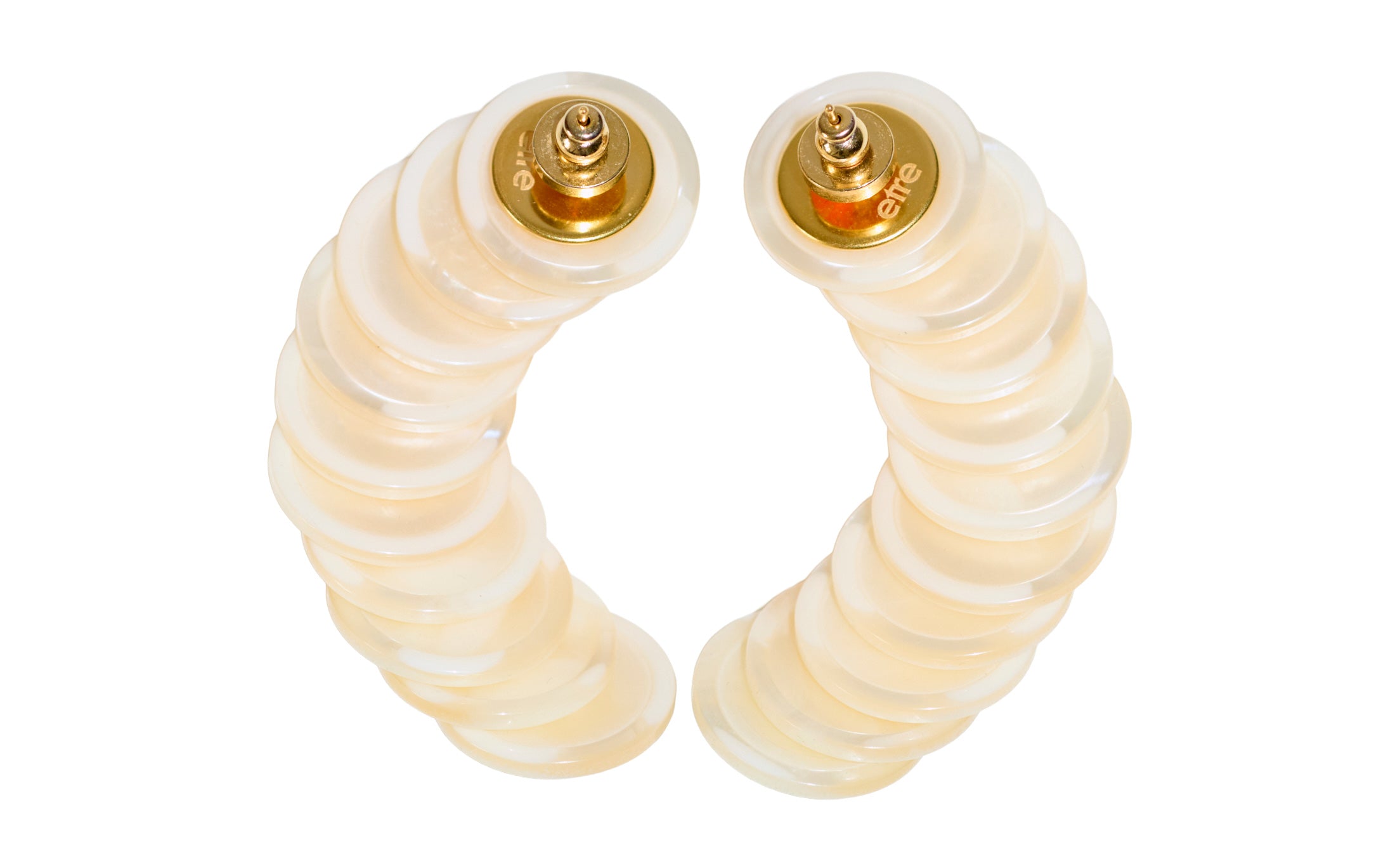 Spiral earrings, beige